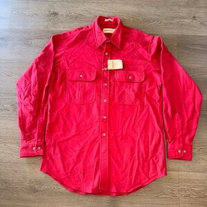 Vintage Red Men’s St. John's Bay Chamois Cloth Flannel Shirt Large And Tall-NWT